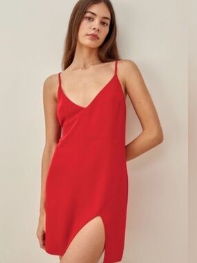 Reformation Red V-Neck Slip Cami